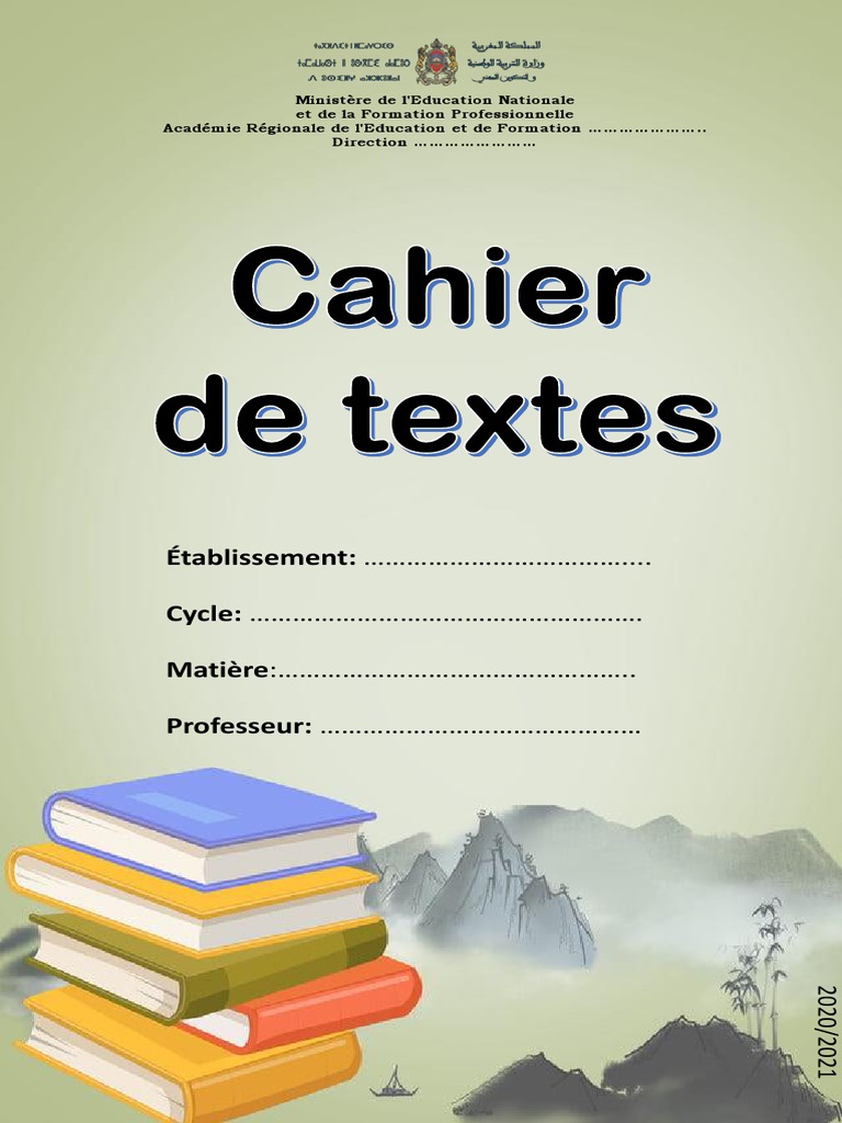 Page De Garde Cahier De Montagne cahier de textes page de garde 1 (1) | PDF