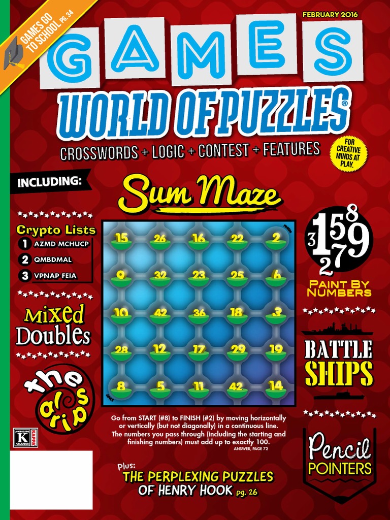 Games World of Puzzles Feb 2016 PDF Crossword