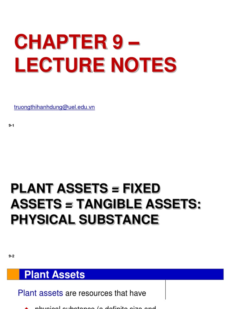 Chapter 9 - Lecture Notes - Dung | PDF | Depreciation | Book Value