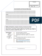 Evaluación Formativa Ciencias Los Órganos de Los Sentidos.