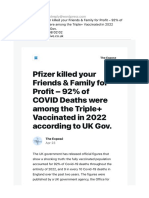 (New Post) Pfizer Killed Your Friends & Family For Profit - 92 of COVID Deaths Were Among The Triple+ Vaccinated in 2022 Accord