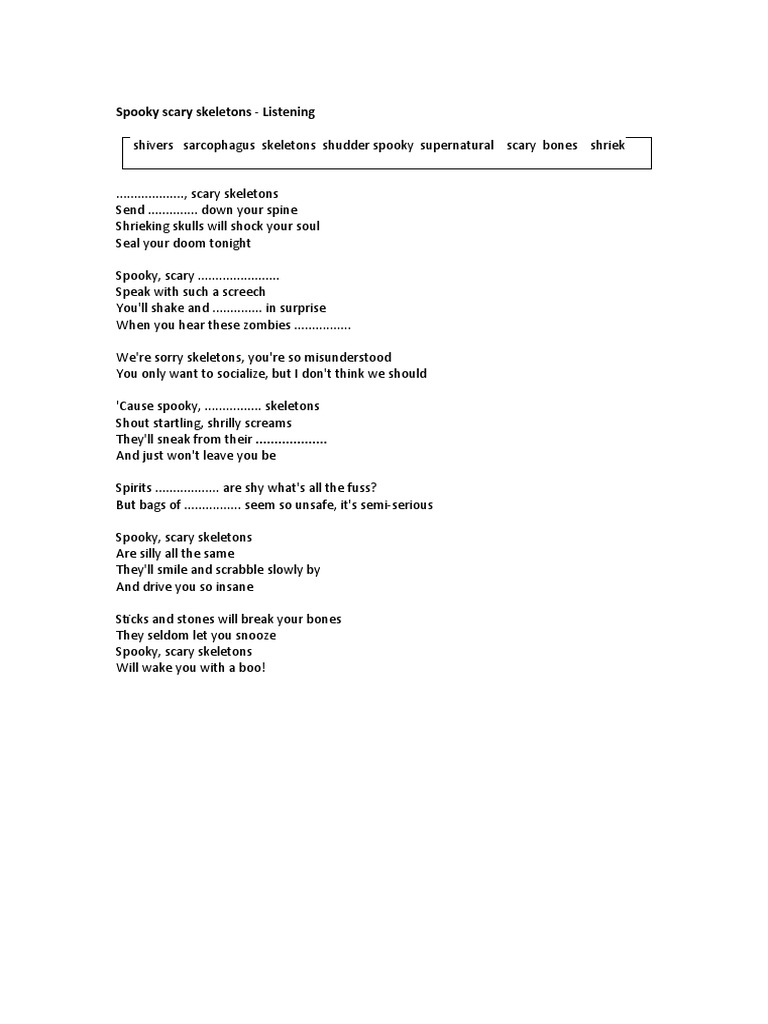 Spooky Scary Skeletons - Student Version | PDF