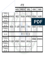 R E C R E O: Lunes Martes Miércoles Jueves Viernes Sábado Inglés Biología Biología Valores