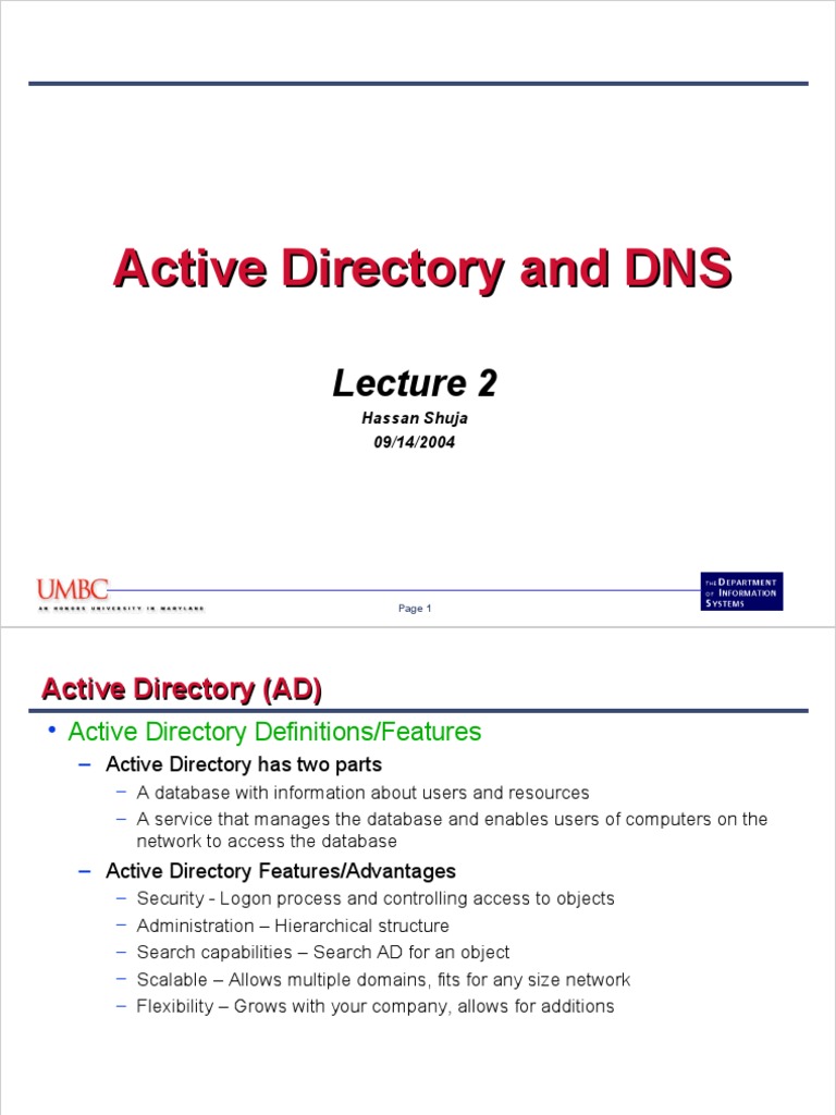 Lecture 2 | PDF | Active Directory | Domain Name System