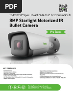 8MP Starlight Motorized IR Bullet Camera: TC-C38TS Spec: I8/A/E/Y/M/H/2.7-13.5mm/V5.0