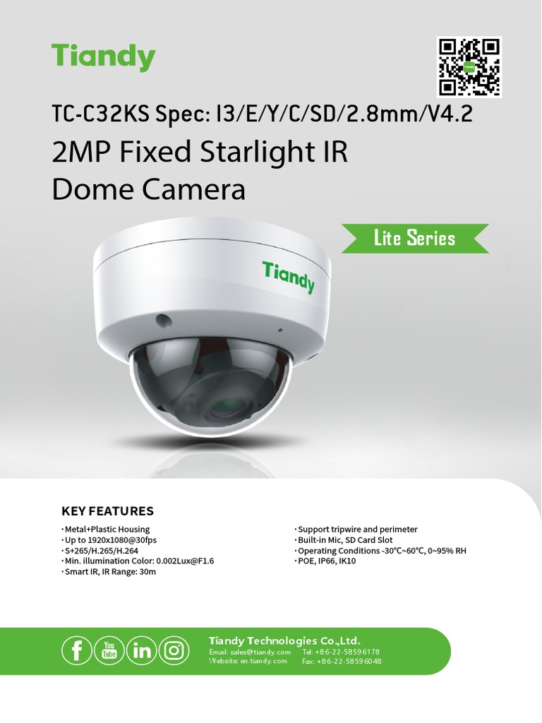 TC-C32KS Spec-I3-E-Y-C-SD-2.8mm-V4.2 | PDF | Camera | Internet Protocols