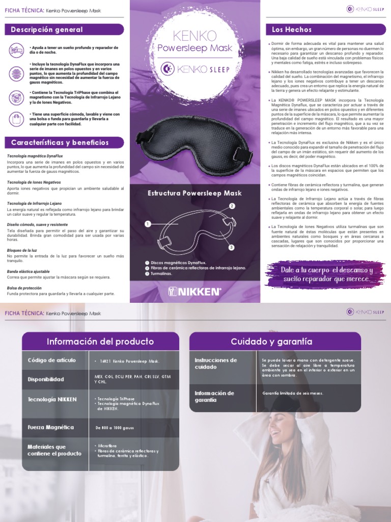 Power Sleep Mask PDF Infrarrojo Campo magnético