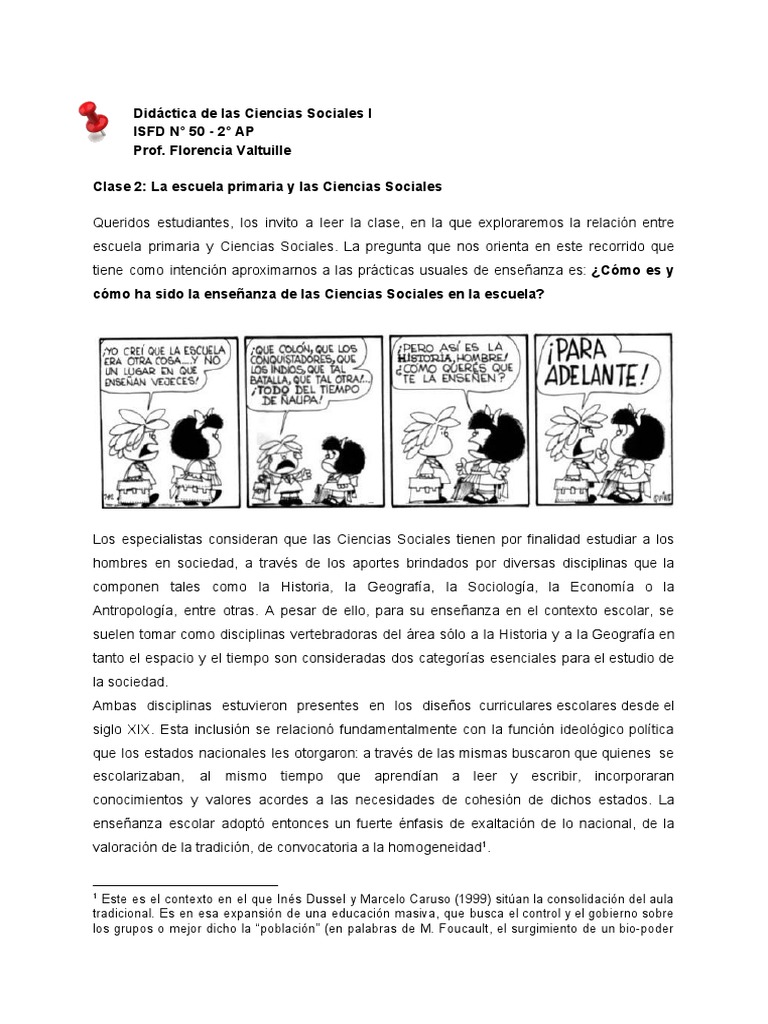 Clase 2 - La Escuela Primaria y Las Ciencias Sociales | PDF | Enseñando ...