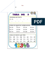 Tarea Tabla Del 9