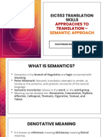 WEEK 4A - Approaches To Translation - Semantic Approach