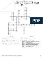 Atividade de História 6º Anos Pág.8, 11,13 e 14. - Crossword Labs