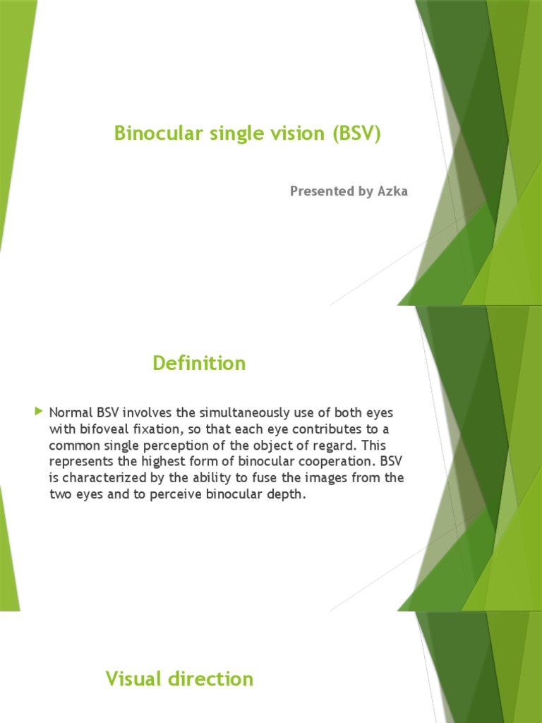 Understanding Binocular Single Vision | PDF | Self-Improvement ...