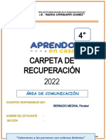 Carpeta de Recuperación 2022 - 4to Grado