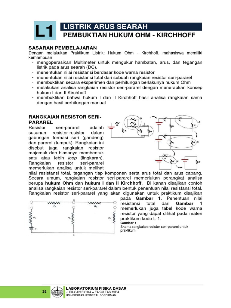 Praktikum Hukum Ohm dan Kirchhoff | PDF