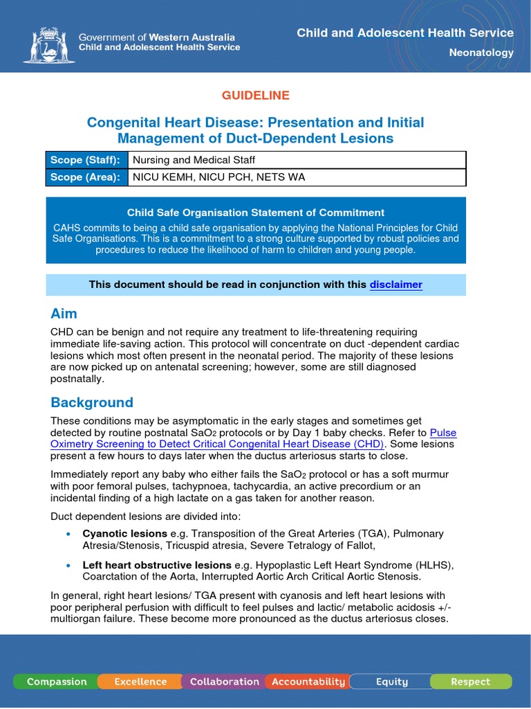 Congenital Heart Disease Presentation and Management | PDF | Heart ...