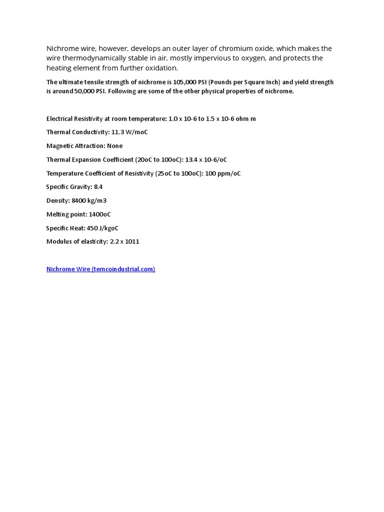 Nichrome Wire PDF