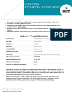 Use This Form To Identify Foreseeable Hazards in Student Projects and Controls That Will Be Used