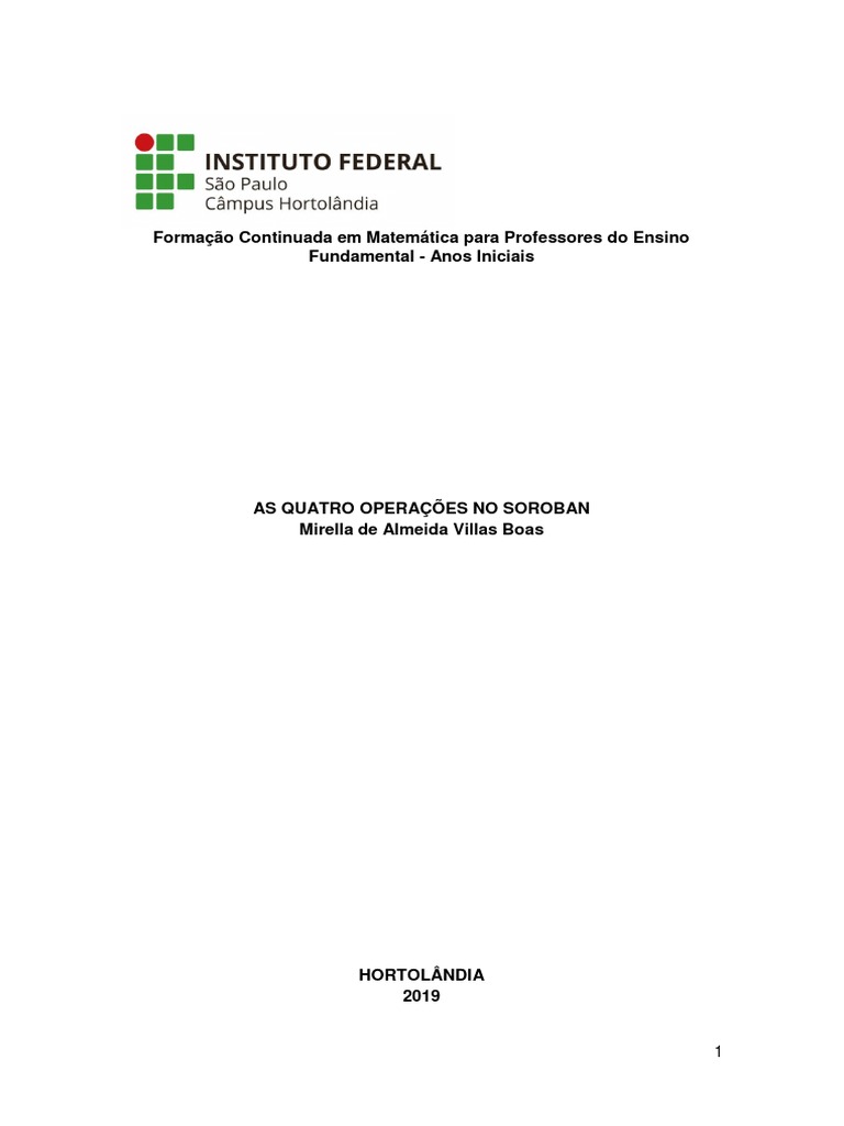 Apostila Soroban Pdf Cálculo Matemática