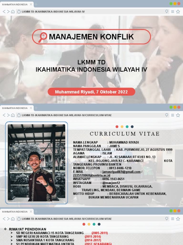 Manajemen Konflik Lkmmtd Ikahimatika Indonesia Wilayah IV - Muhammad ...