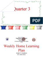 Front Cover Weekly Home Learning Plan