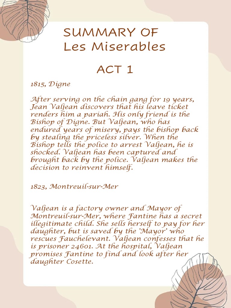 Summary Of Les Miserables