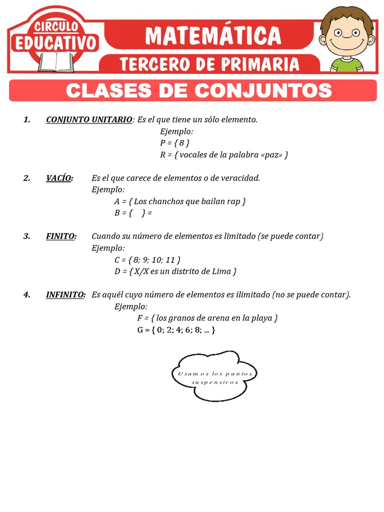 Ejercicios de Conjuntos para Tercer Grado | PDF