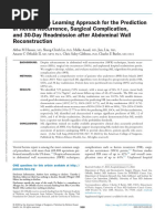 Hassan2022 Novel Machine Learning Approach For The Prediction of Hernia Recurrence, Surgical Complication, and 30-Day Readmission After Abdominal Wall Reconstruction