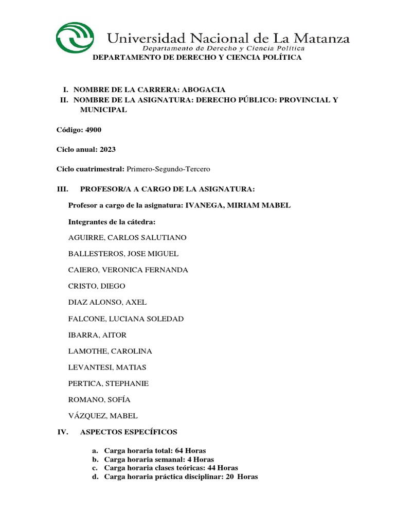 Modelo de Programa 2023 | PDF | Caso de ley | Buenos Aires