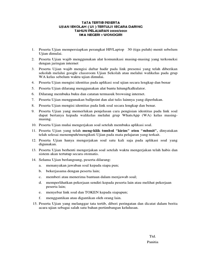 Tata tertib peserta ujian SKT di Kemenag