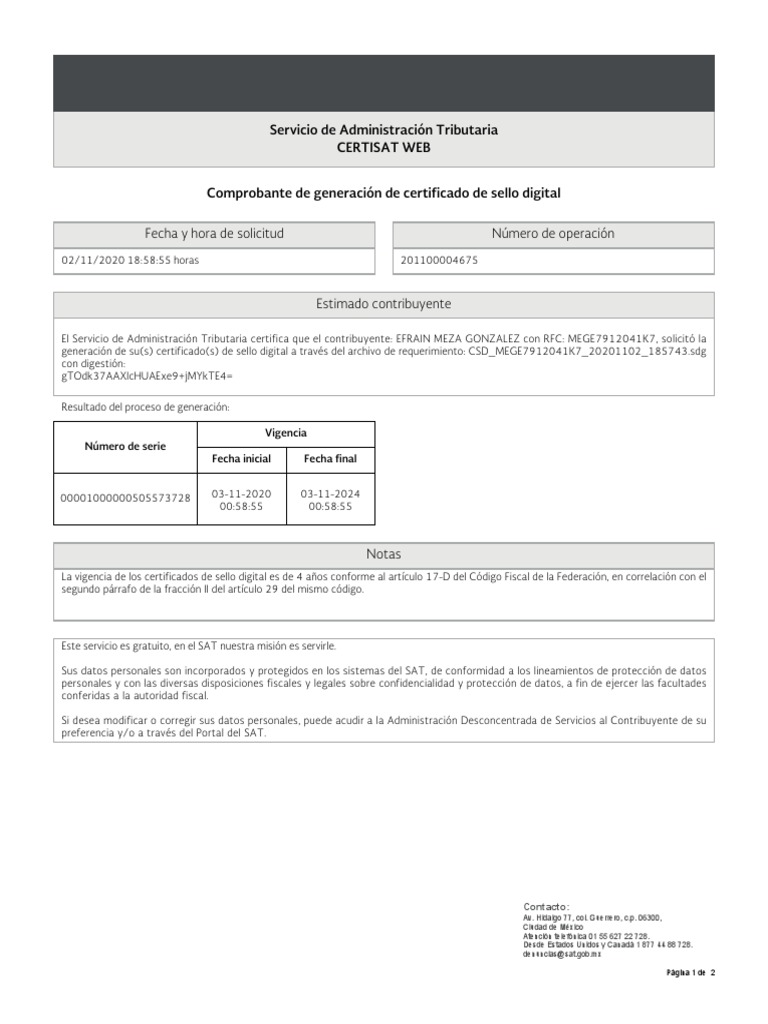 Acuse GeneracionSellos | PDF | Gobierno