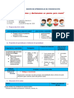 SESIÓN DE COMUNICACIÓN Leemos Un Poema para Mamá 3° A