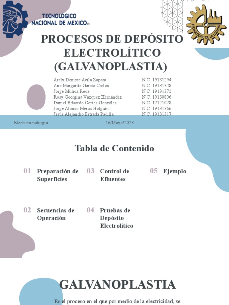 Procesos de Depósito Electrolítico (Avance) . PDF Cromo Cianuro