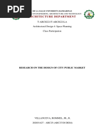 Research On The Design of City Public Market VILLANUEVA