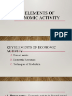 Key Elements of Economic Activity