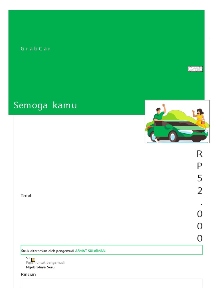 Struk Pembayaran Grab di Bandara Halim | PDF