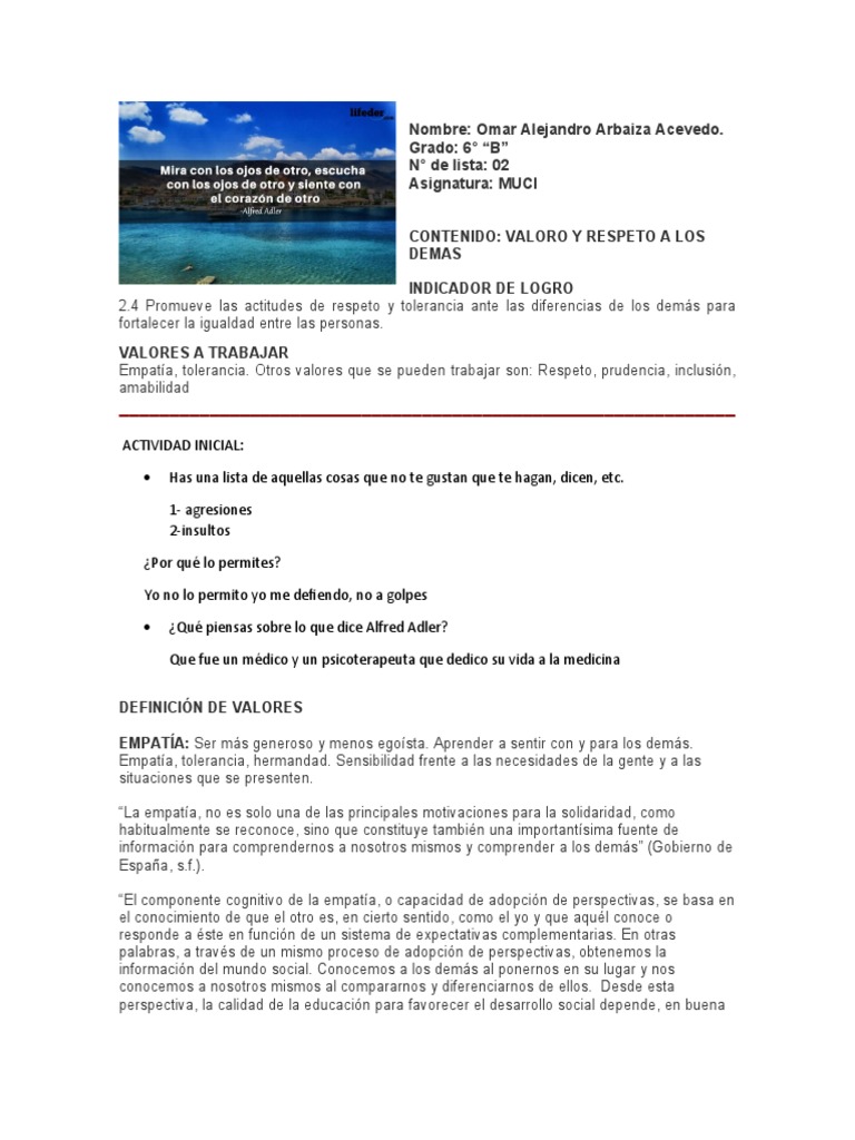 Fomentando Empatía y Respeto en el Aula | PDF | Empatía | Aprendizaje