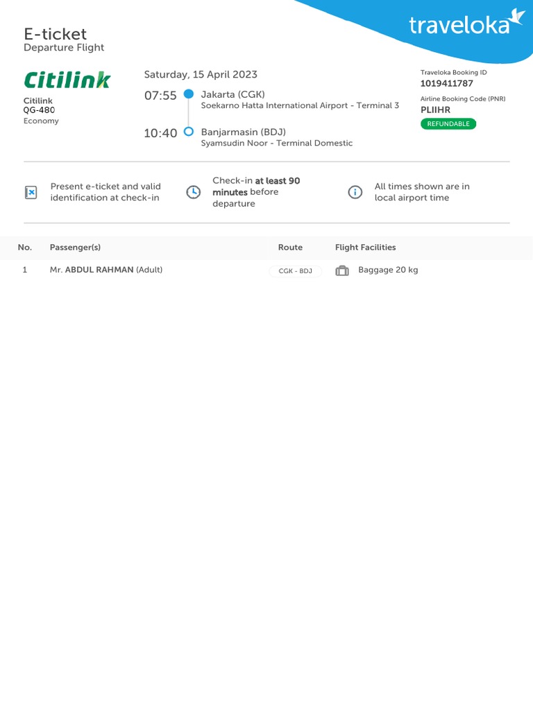 Ira Maya Pongbulaan Cgk Pliihr Bdj Flight Originating Pdf Airport