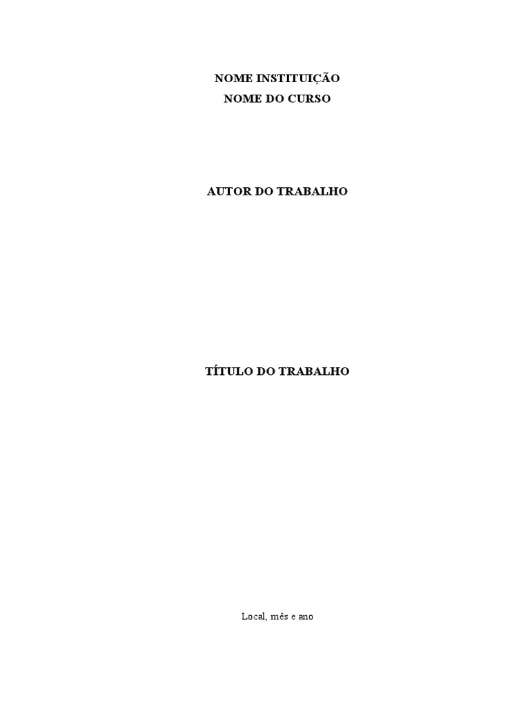 Modelo de Trabalho | PDF | Abstract (resumo) | Teoria