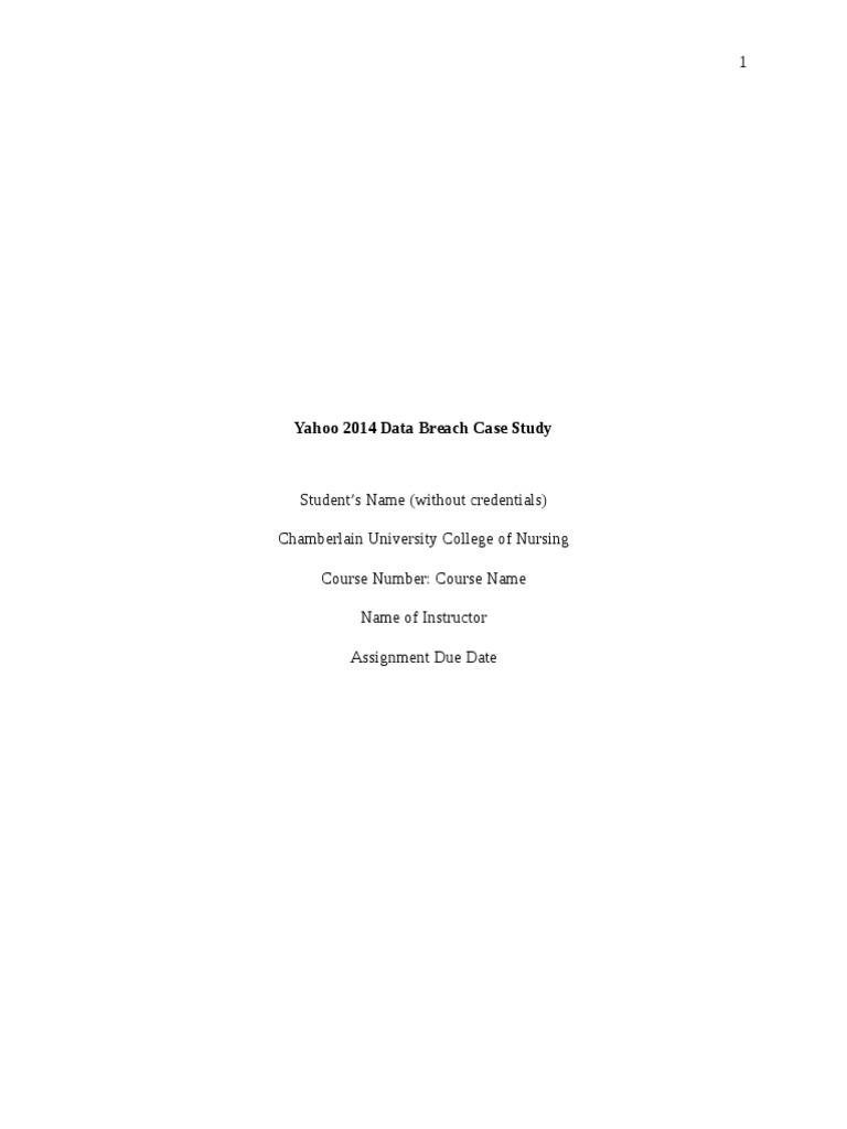 Yahoo 2014 Data Breach Case Study | Download Free PDF | Password | Security