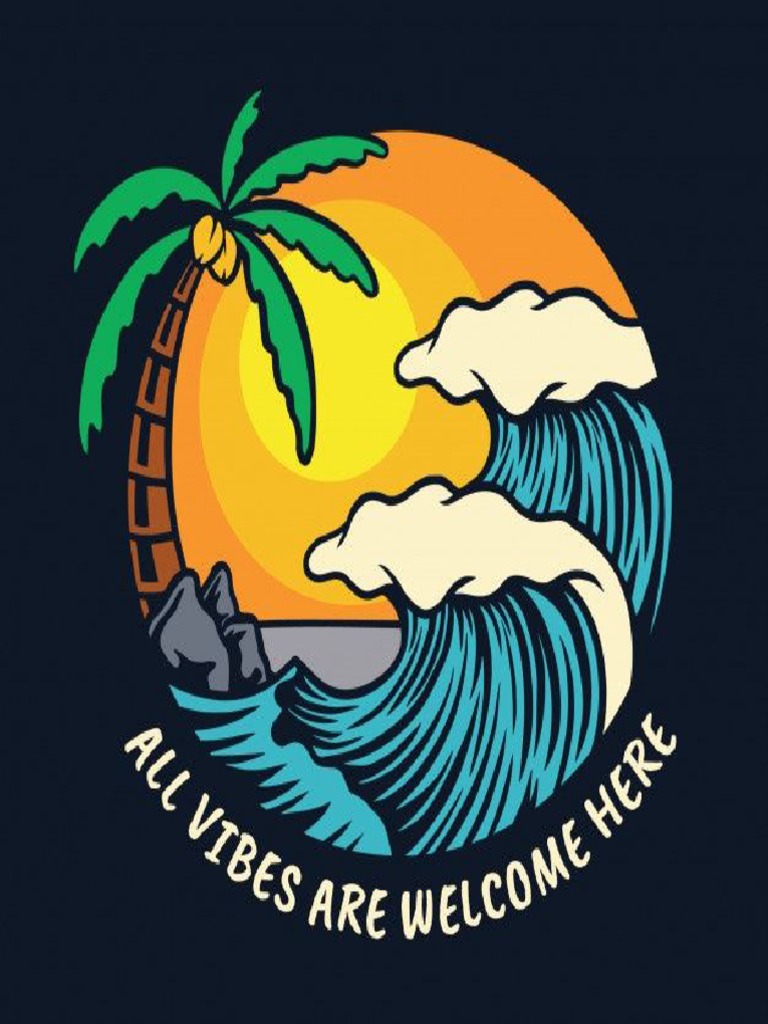Premium Vector - Summer Waves and Sunset Beach Illustration | PDF