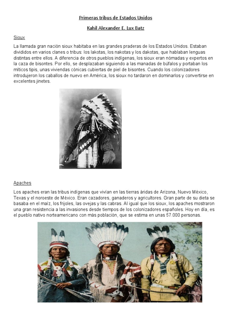 Primeras Tribus de Estados Unidos PDF