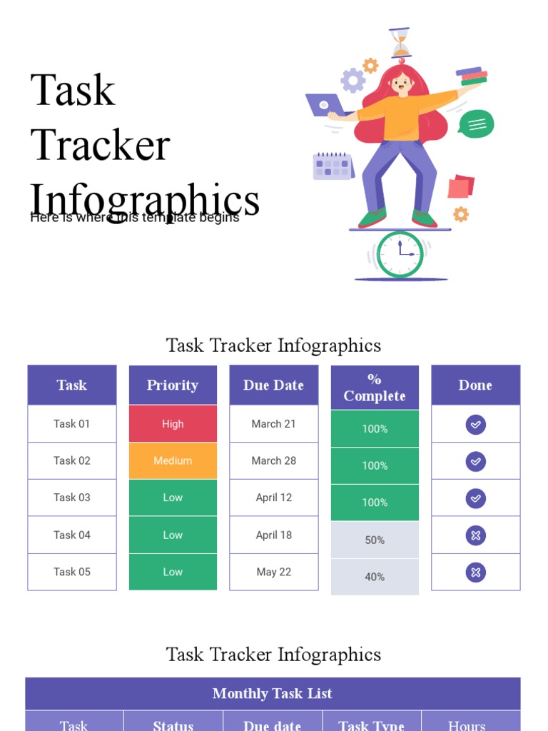 Task Tracker Infographics Overview | PDF | Planets | Planets In Astrology