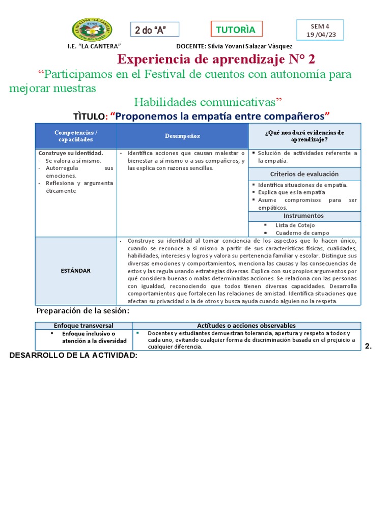 Fomentando la Empatía en Niños | PDF | Empatía | Evaluación
