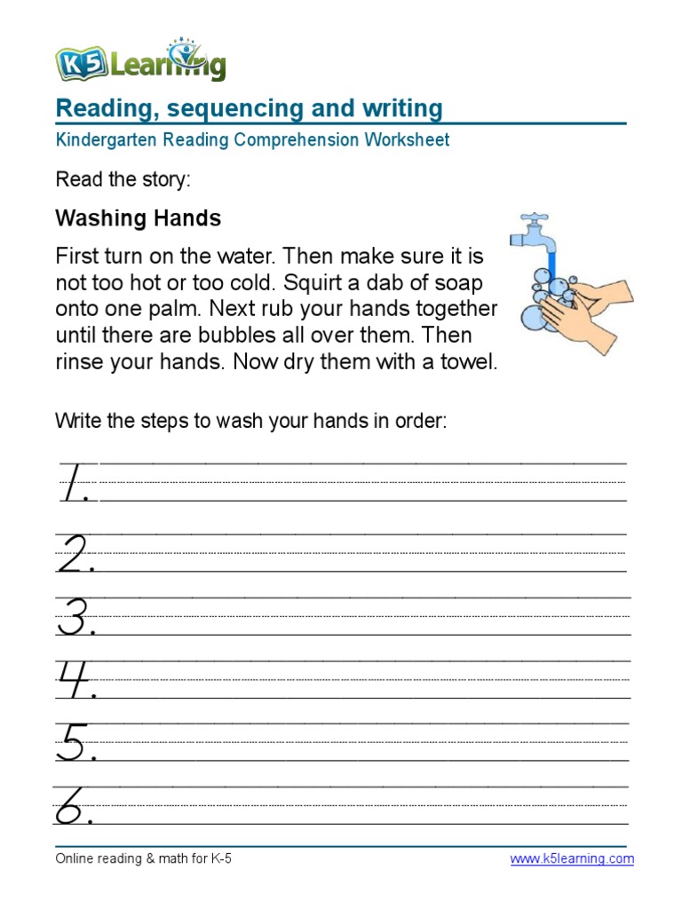Kindergarten Reading Comprehension Sequencing Writing 1 | PDF, image size:768x1024
