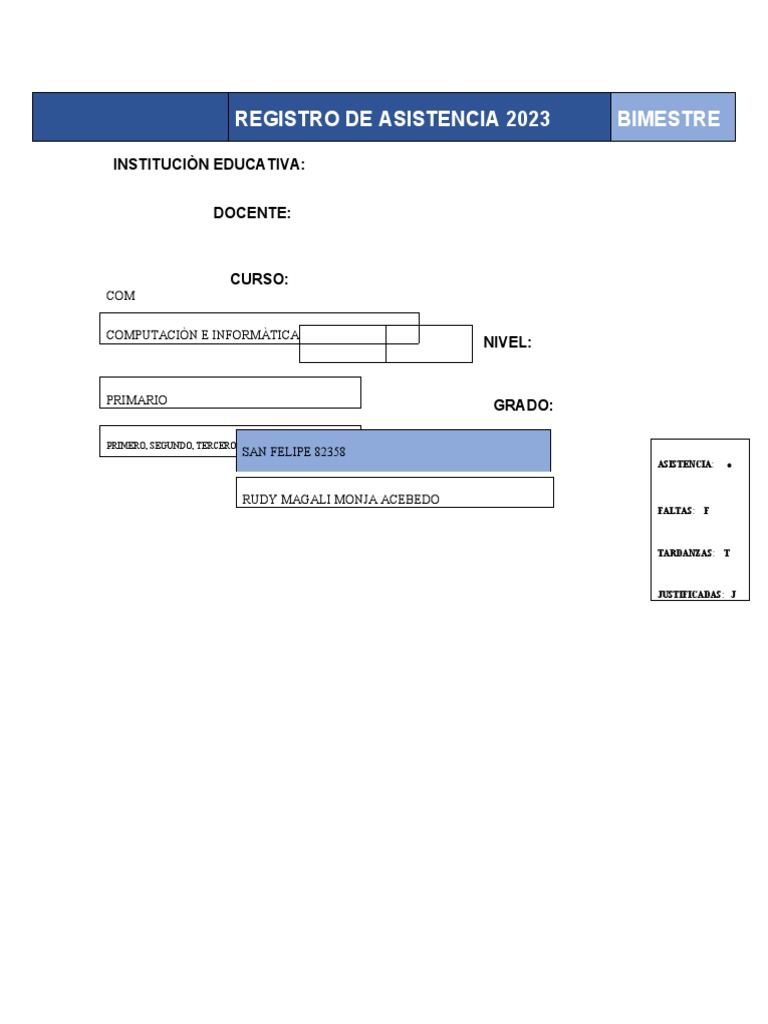 Registro de Asistencia 2023 | PDF