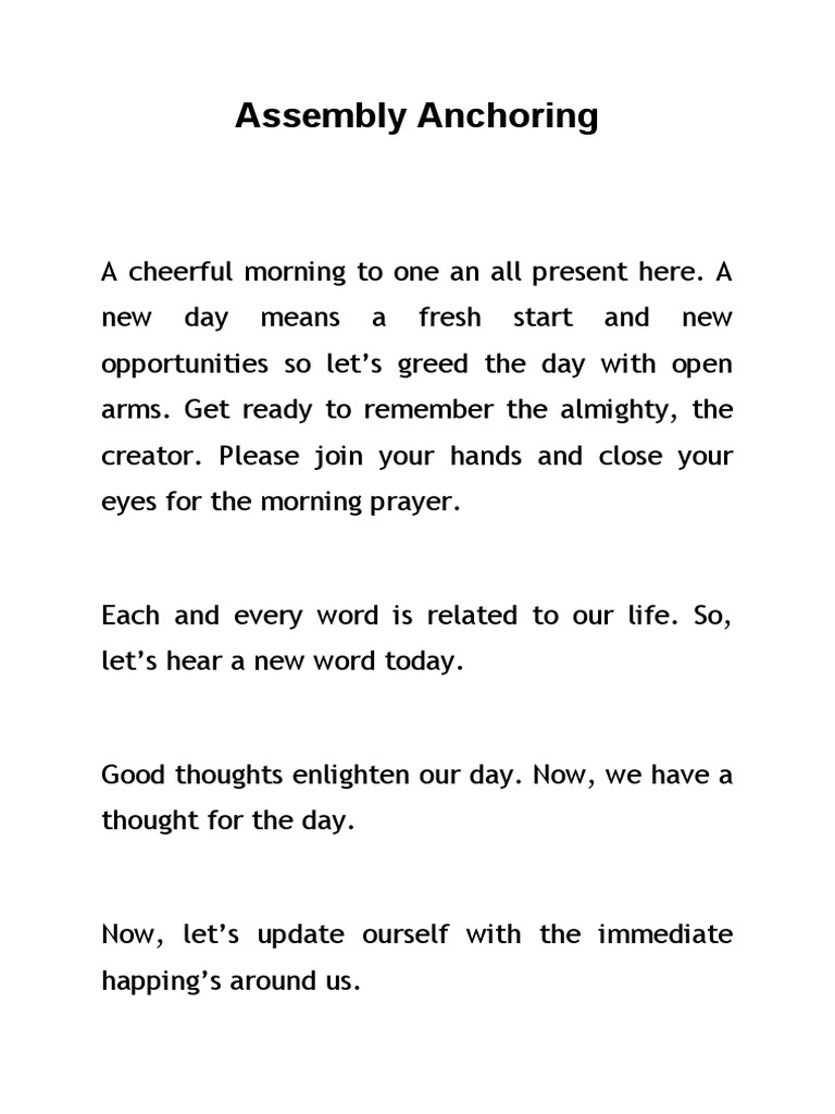 Assembly Anchoring | PDF