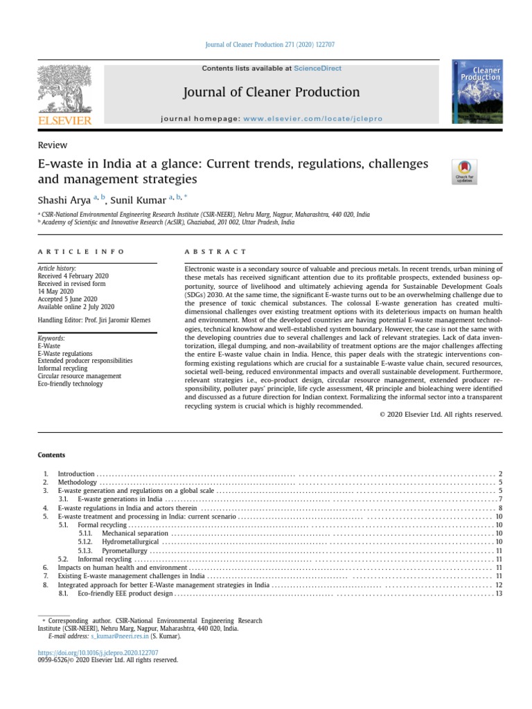E-Waste Management Strategies in India | PDF | Electronic Waste | Waste