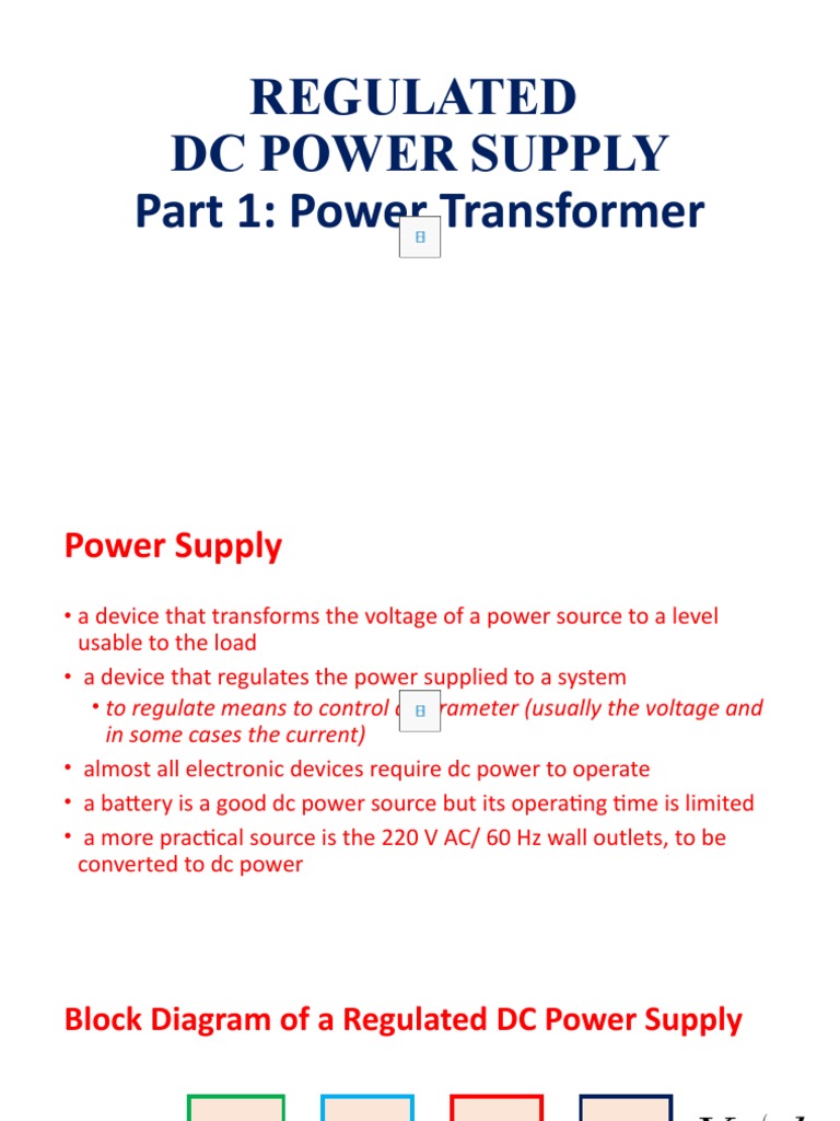 Regulated DC Power Supply Part 1 | PDF | Transformer | Power Supply
