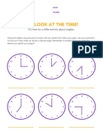 Oh, Look at The Time!: It's Time For A Little Activity About Angles