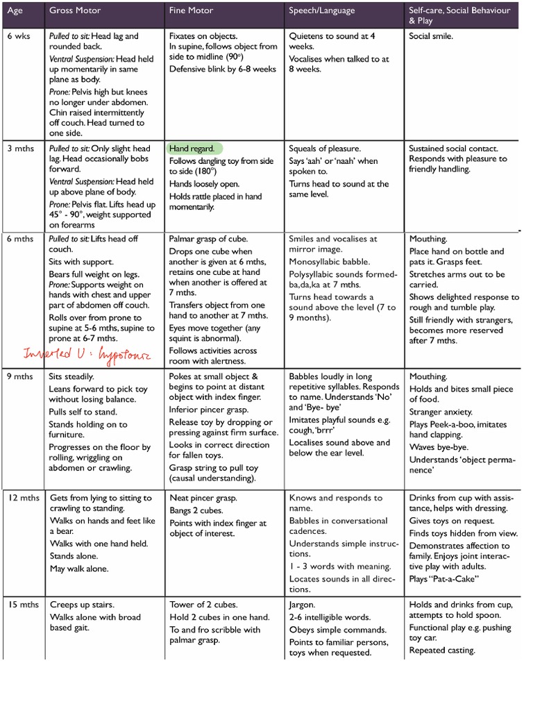 Developmental Milestones | PDF
